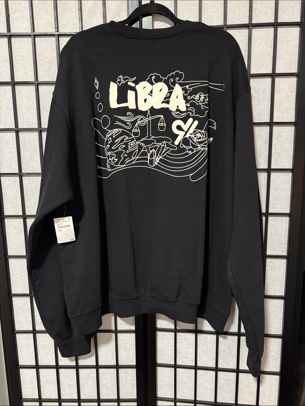 Good American Libra Boyfriend Sweatshirt Black Size 6 NWT - Picture 2 of 5